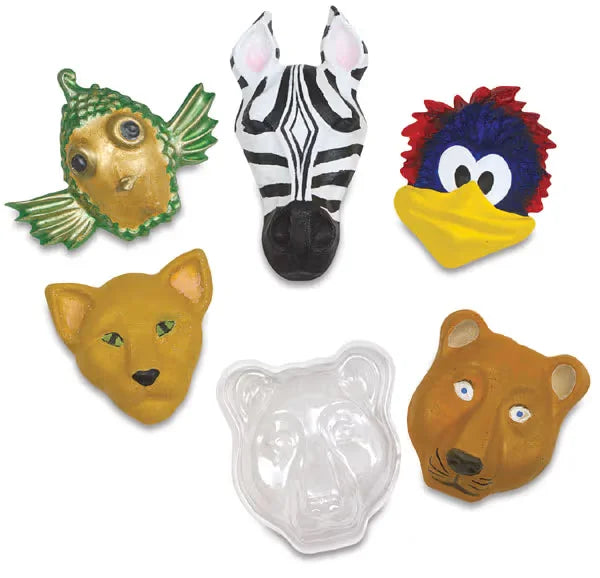 Roylco Animal Face Forms  Plastic Forms ChildSized Pkg of 5