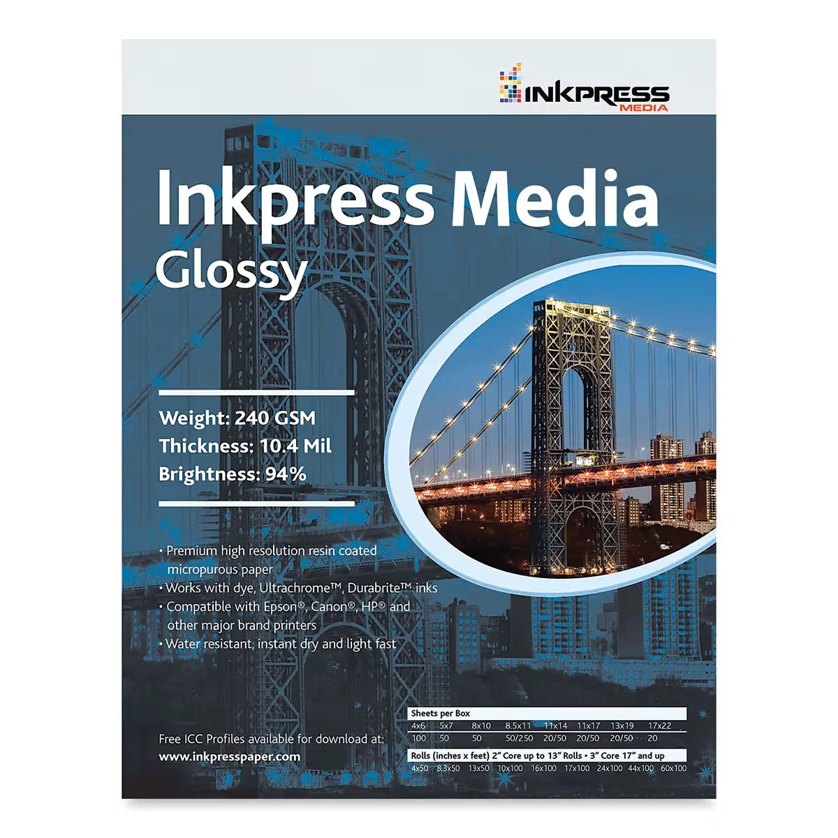 Inkpress  Inkjet Papers 81/2 x 11 Glossy 50 Sheets