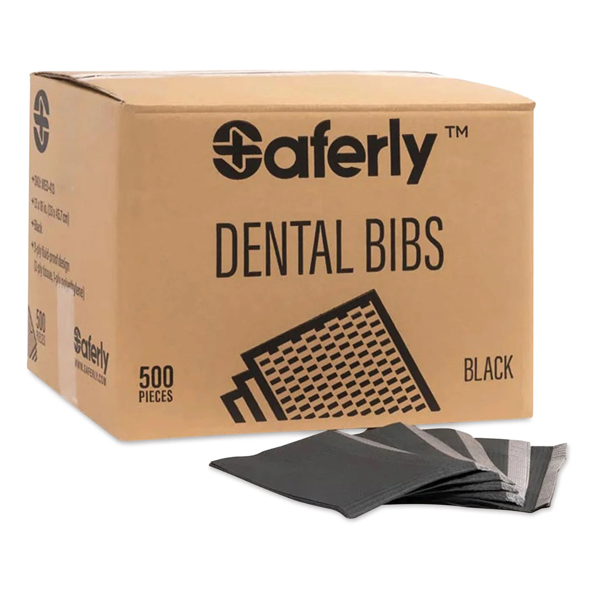 Saferly Medical Dental Bibs  Blue 13 x 18 Pkg of 200