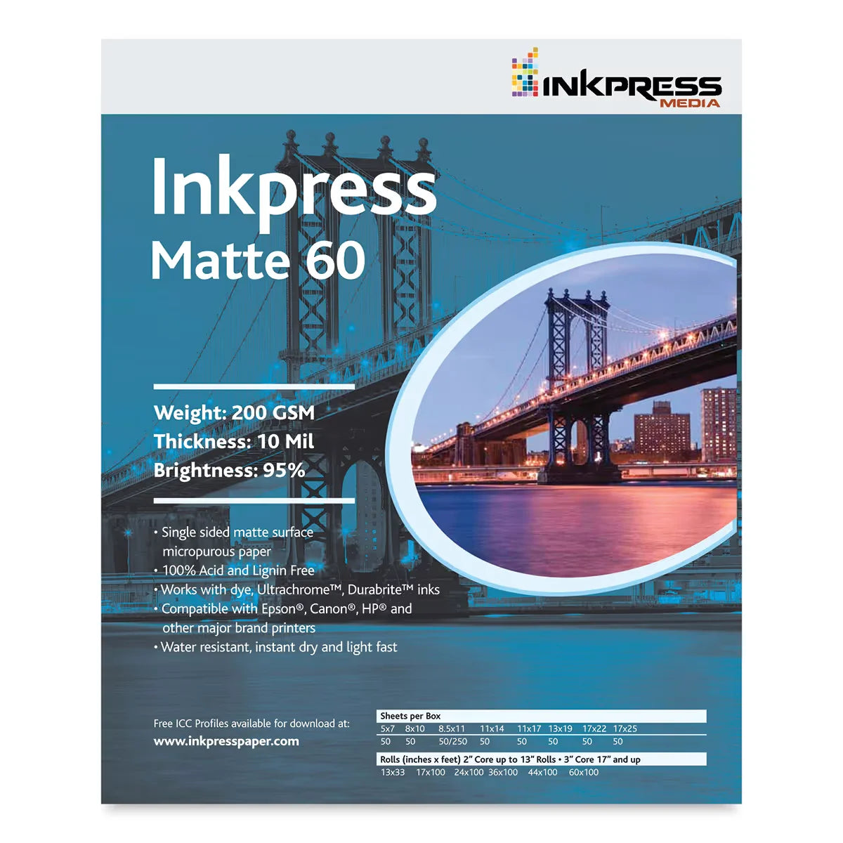 Inkpress  Inkjet Papers 81/2 x 11 Matte 60 50 Sheets