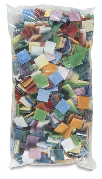 Jennifer’s Mosaics Opalescent Stained Glass Tiles  Assorted Colors 4 lb