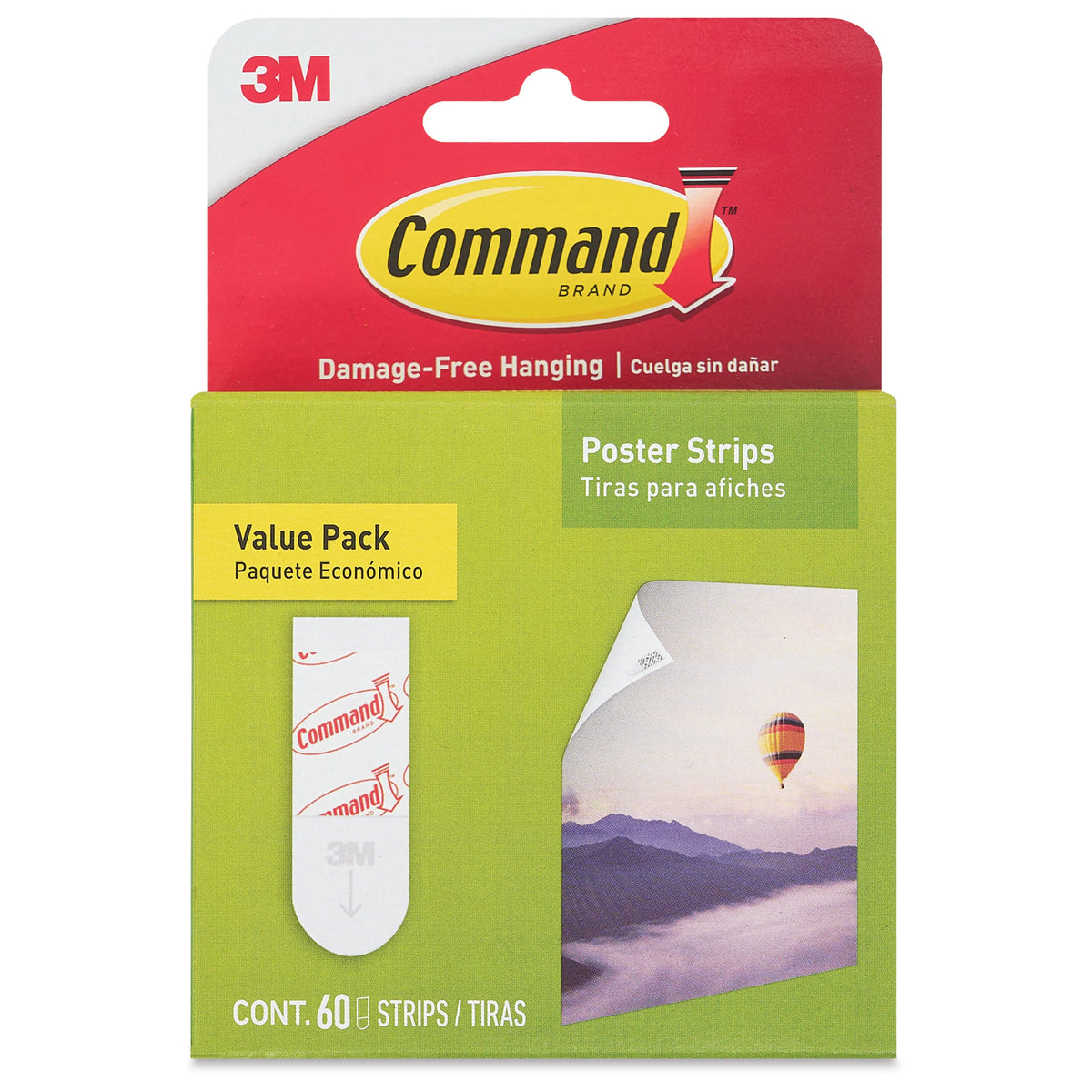 Command Adhesive Poster Strips  0625 x 181 Pkg of 60