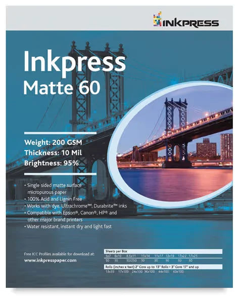 Inkpress  Inkjet Papers 81/2 x 11 Matte 60 50 Sheets