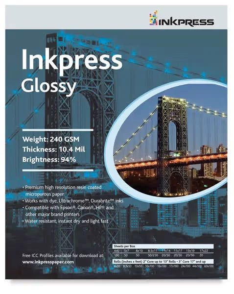 Inkpress  Inkjet Papers 81/2 x 11 Glossy 50 Sheets