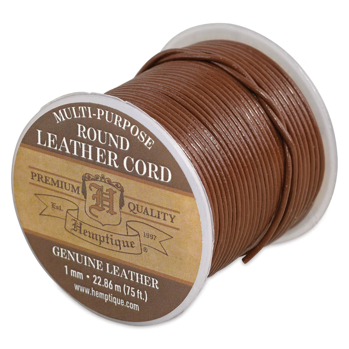 Hemptique Round Leather Cord  Black 1 mm
