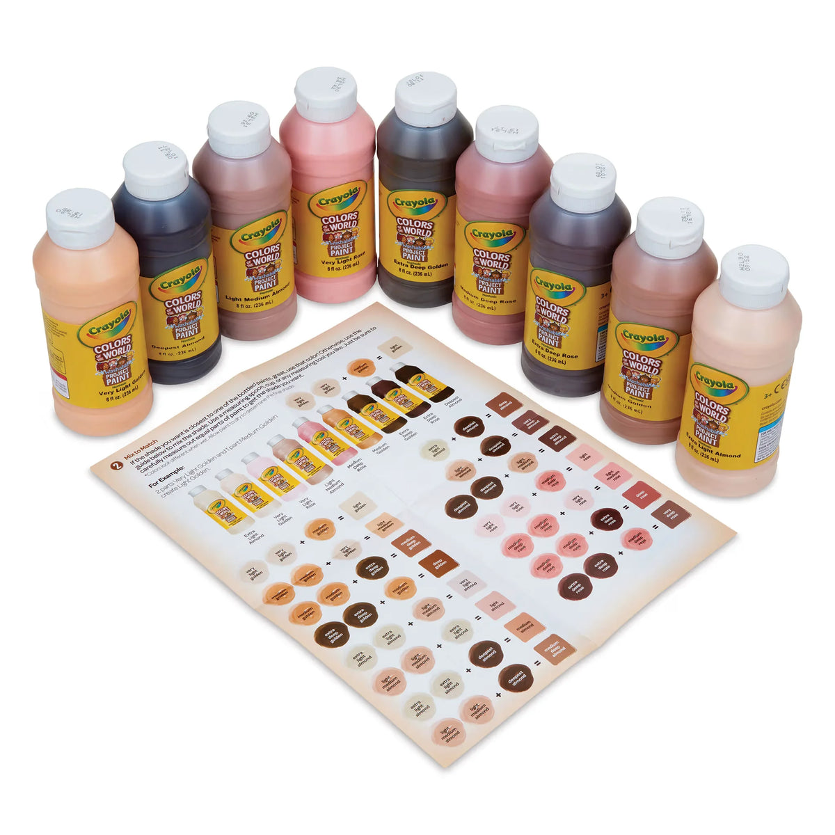 Crayola Colors of the World Washable Project Paint  Set of 9 colors 8 oz Bottles