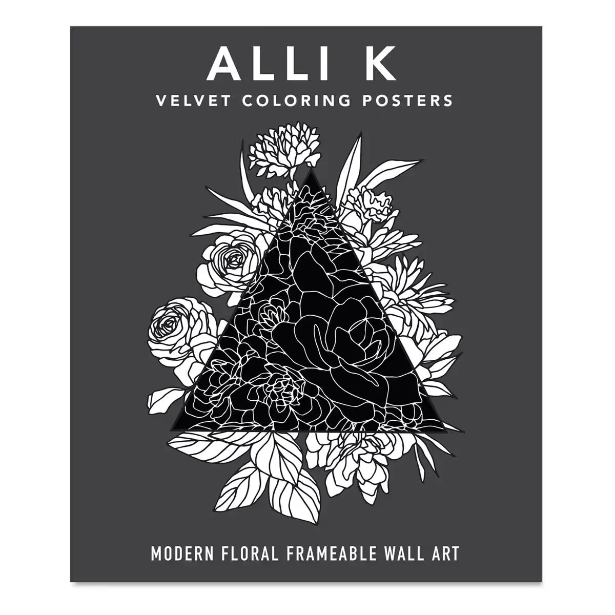 Velvet Coloring Posters: Modern Floral Frameable Wall Art