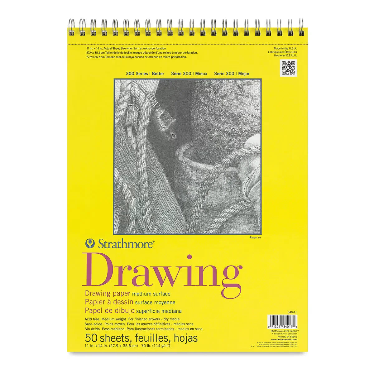 Strathmore 300 Series Drawing Pad  9 x 12 Wire Bound 50 Sheets