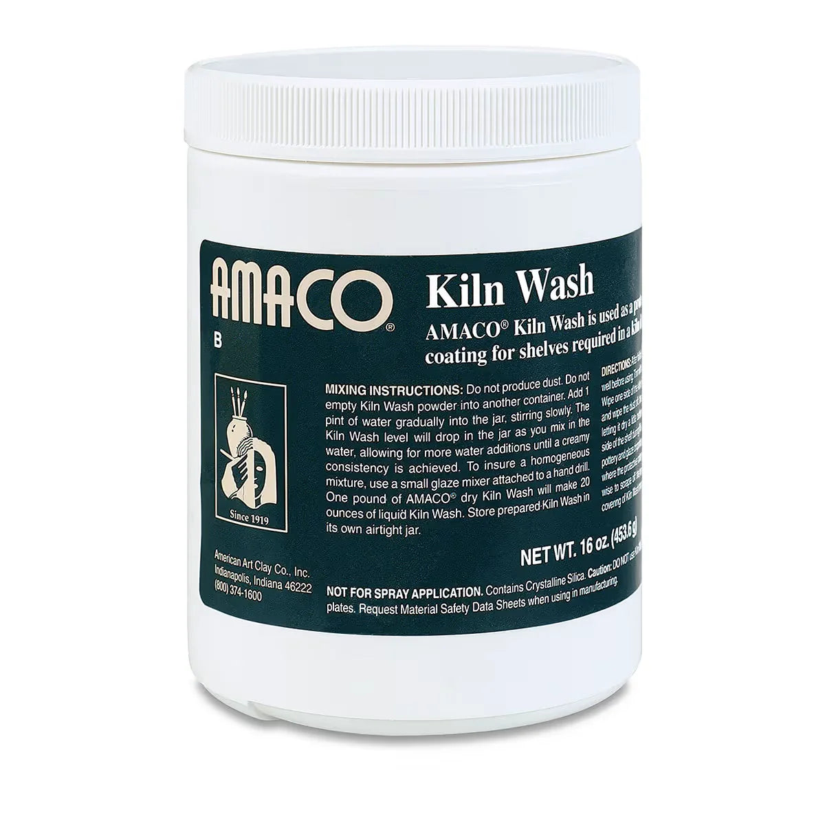 Amaco Kiln Wash In Powder Form  Dry 16 Oz
