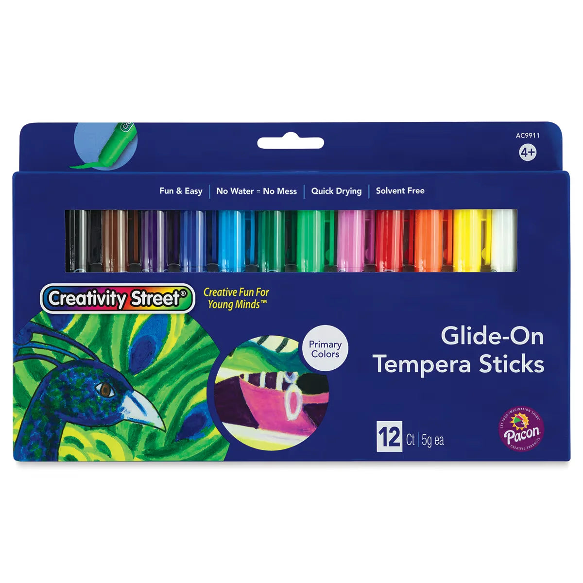 Creativity Street GlideOn Tempera Stick Assorted Colors Set of 12