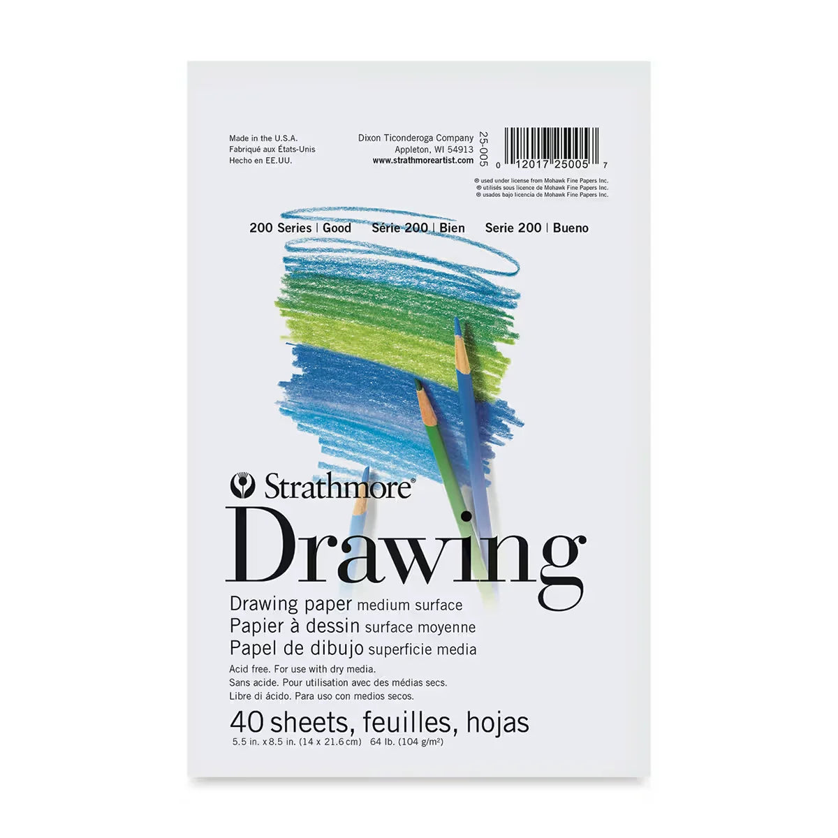 Strathmore 200 Series Drawing Paper Pad  51/2 x 81/2 40 Sheets