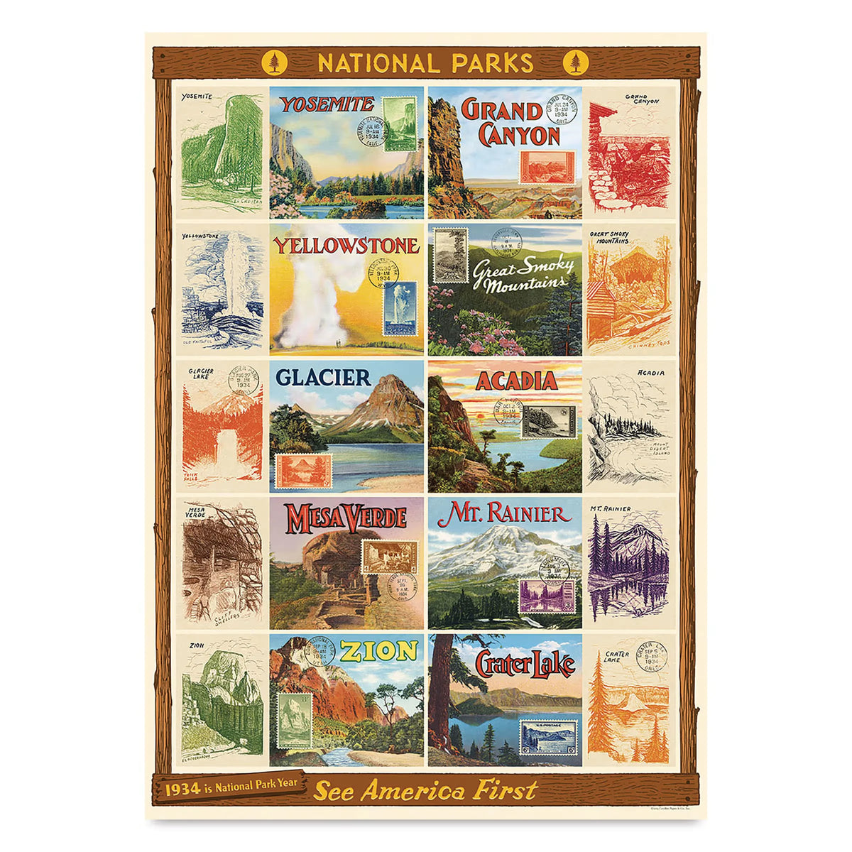 Cavallini National Parks 2 Gift Wrap