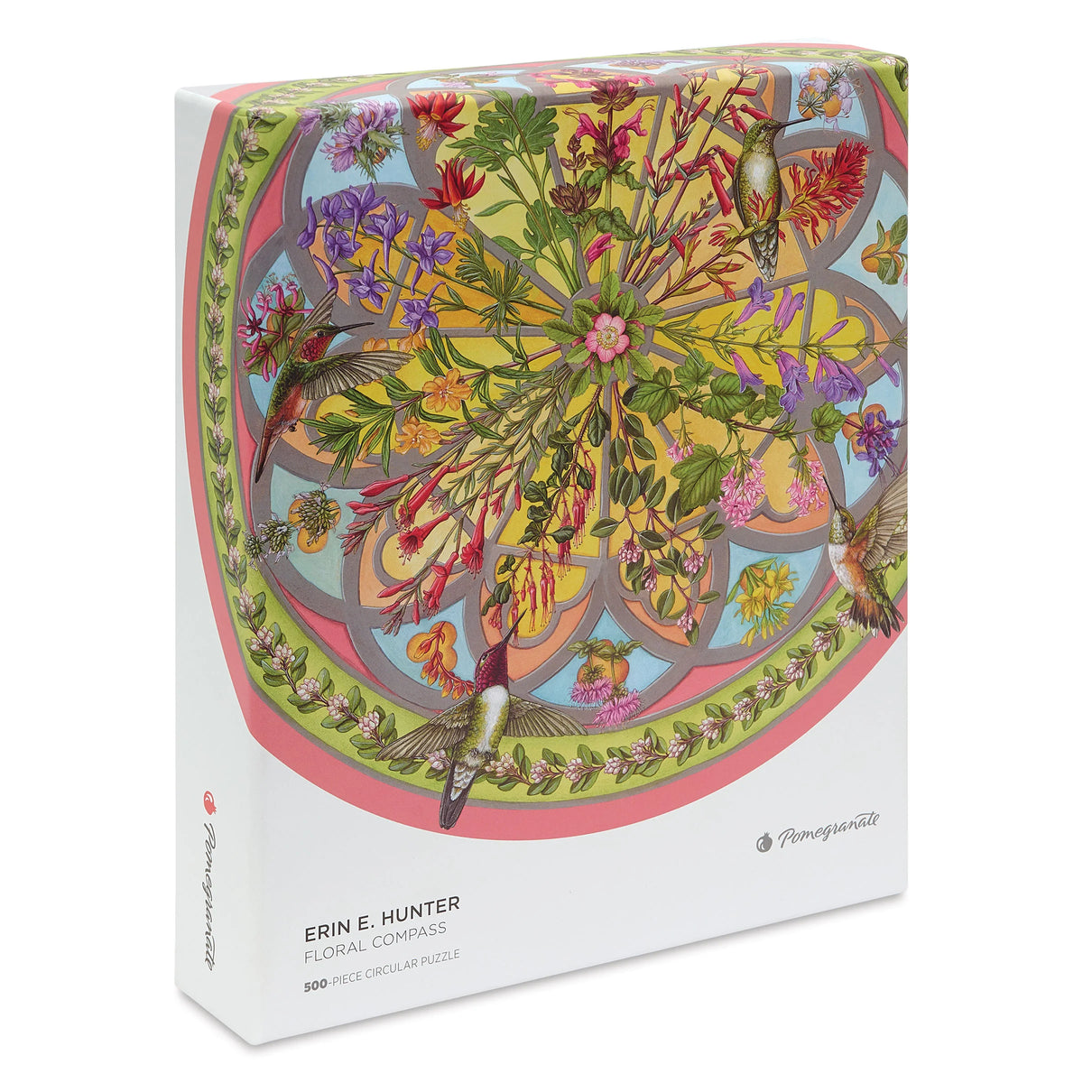 Pomegranate Erin E Hunter Floral Compass 500Piece Circular Jigsaw Puzzle