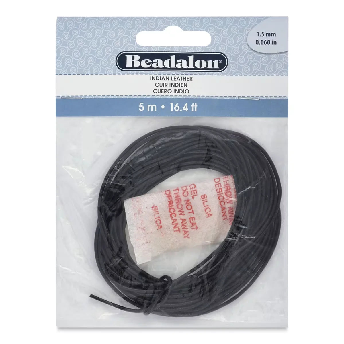 Beadalon Leather Cord  15 mm x 5 meters Black