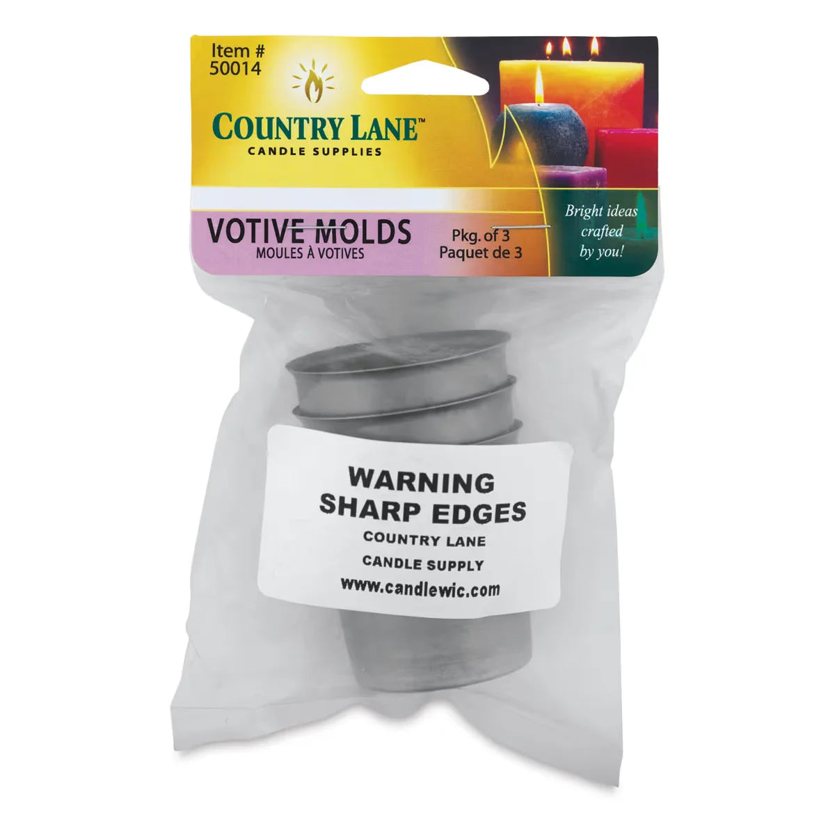 Country Lane Candle Molds  Metal Votive Pkg of 3