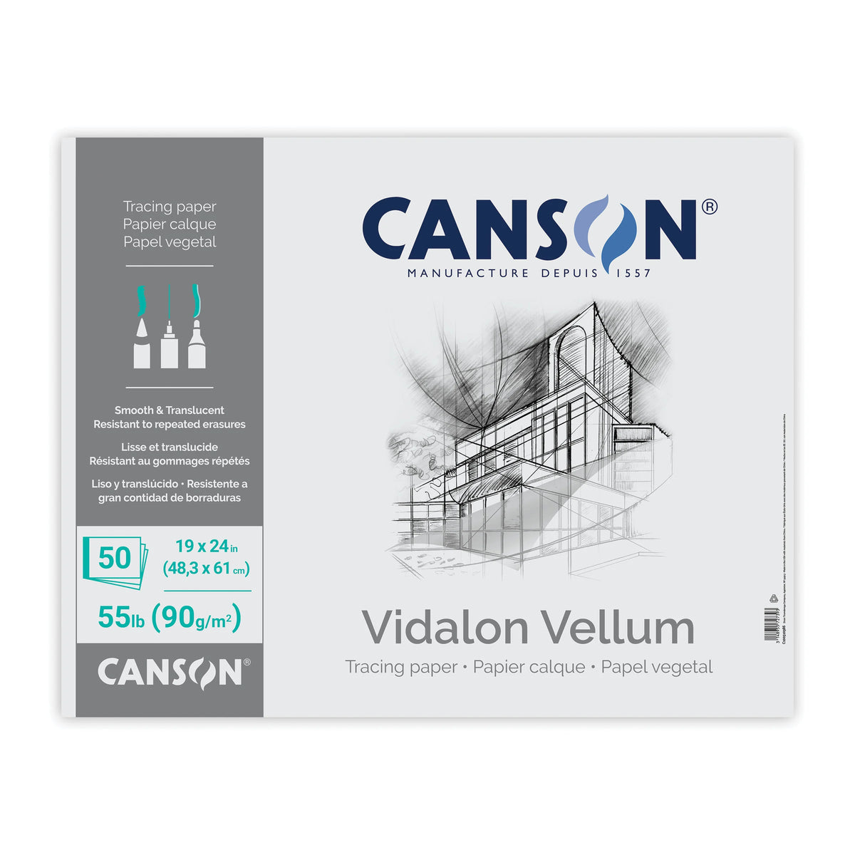 Canson Vidalon Vellum Pad  9 x 12 50 Sheets