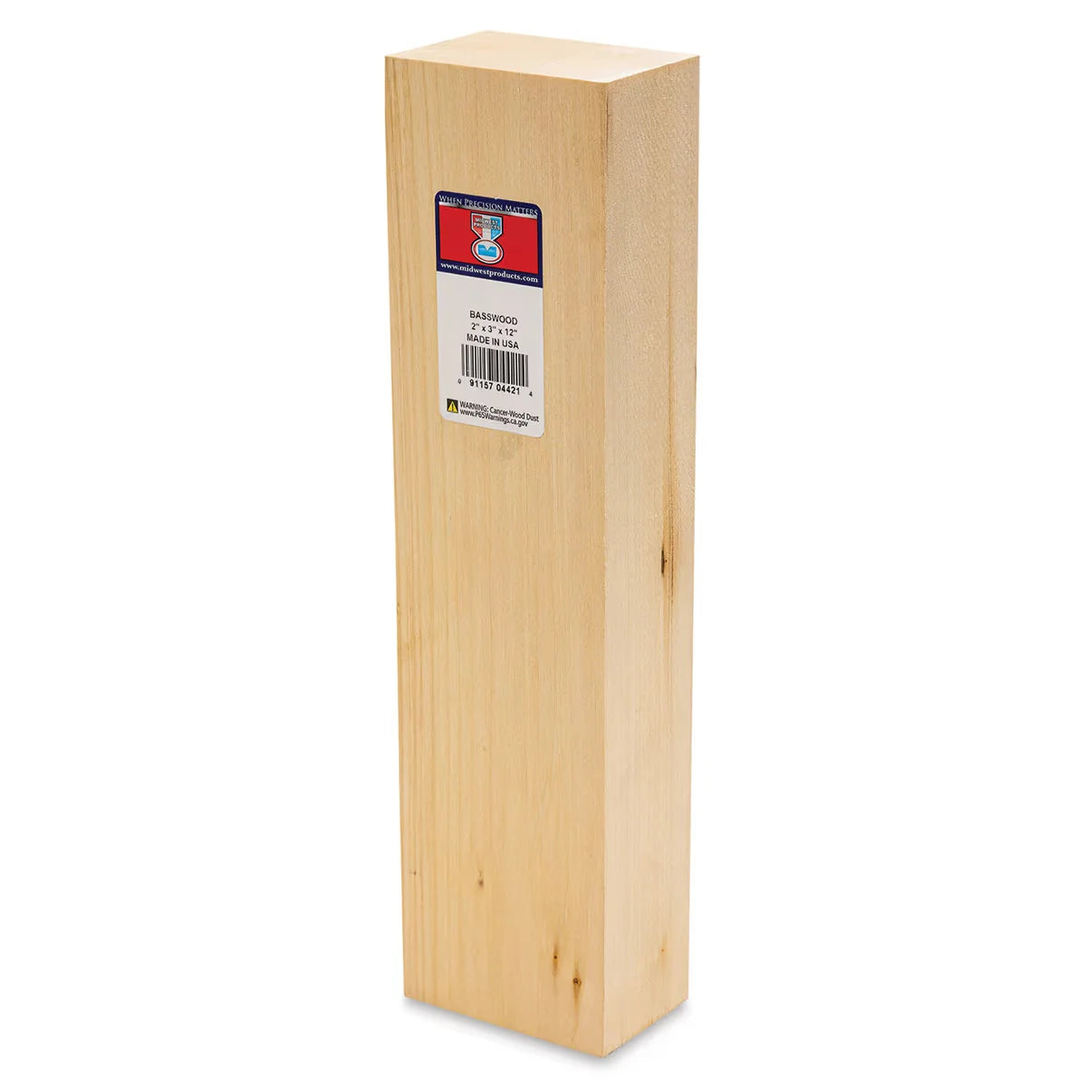 Midwest Products Basswood Carving Block  2 x 3 x 12