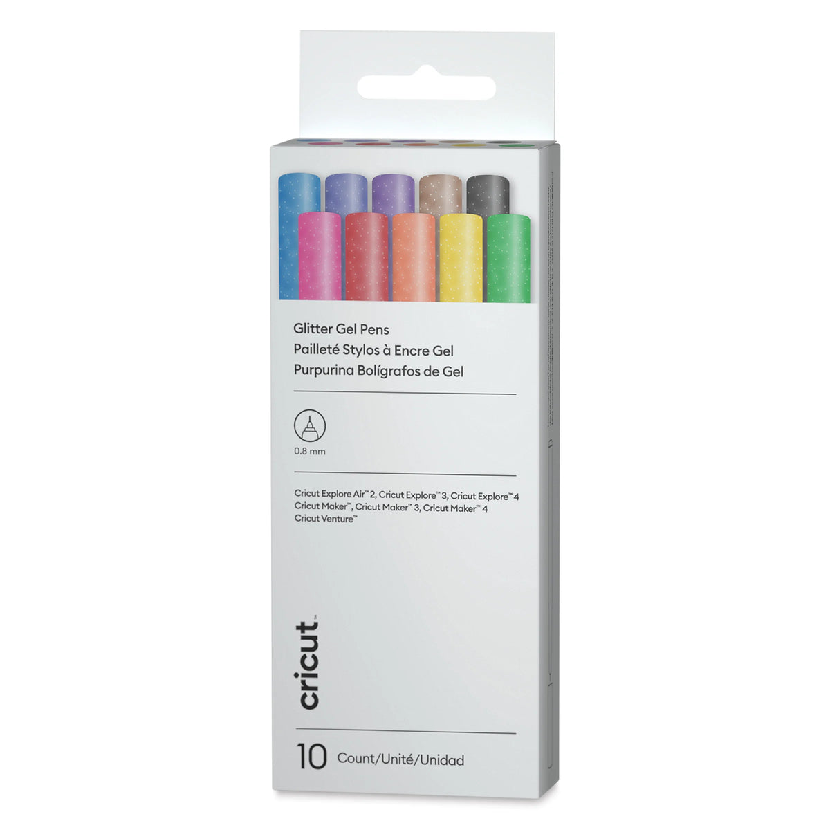 Cricut Gel Pen Set  Set of 10 Rainbow Glitter 08 mm